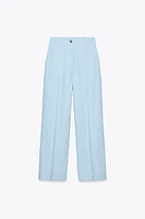 PANTALON DROIT BOUTON MÉTALLIQUE