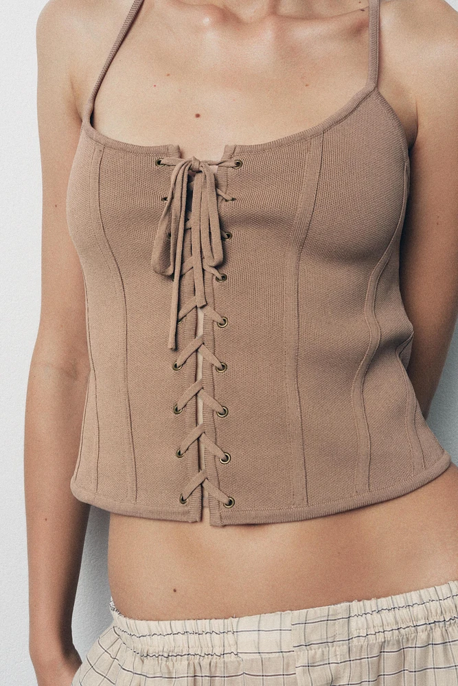 LACED KNIT CORSET