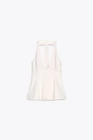 STRIPED COMBINATION HALTER TOP