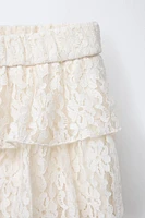 LACE RUFFLED SKIRT