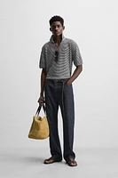 STRIPED KNIT POLO SHIRT
