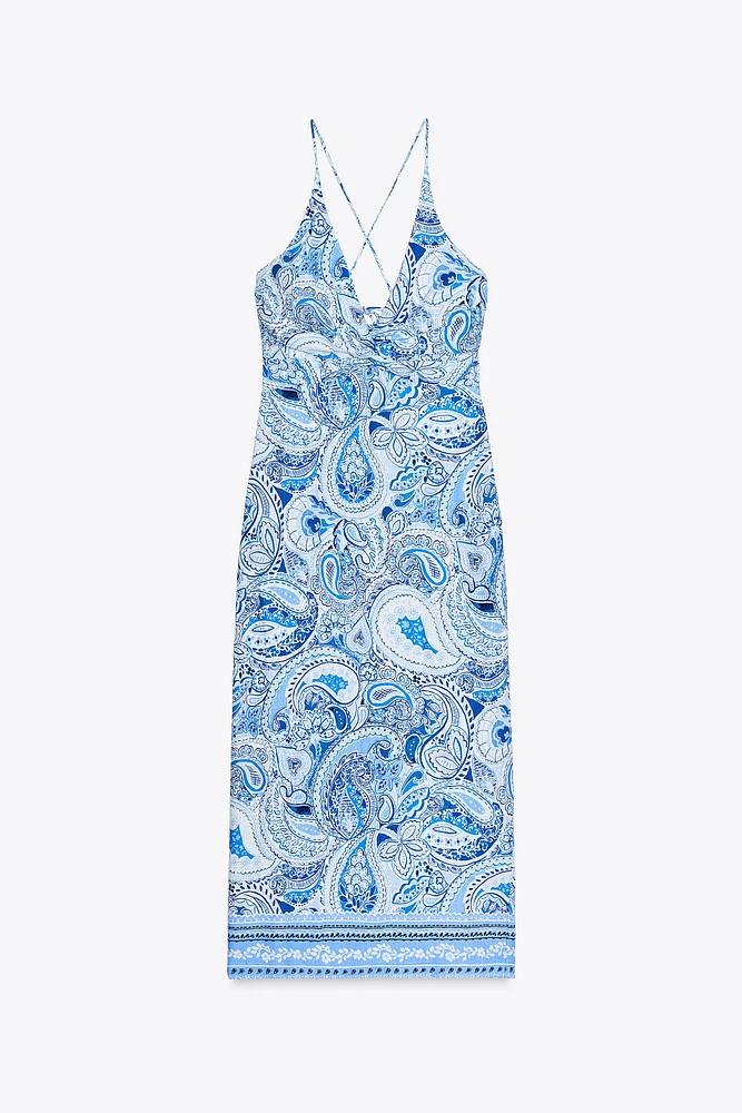 KNOT PRINT MIDI DRESS