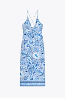 KNOT PRINT MIDI DRESS