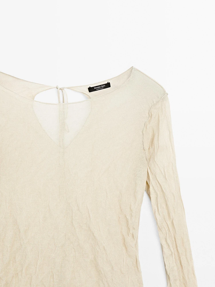 T-shirt manches longues effet froissé