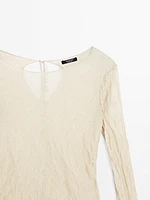 T-shirt manches longues effet froissé