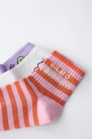 LOT DE TROIS PAIRES CHAUSSETTES IMPRIMÉ GLACE ET RAYURES