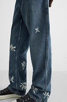 EMBROIDERED RELAXED FIT JEANS