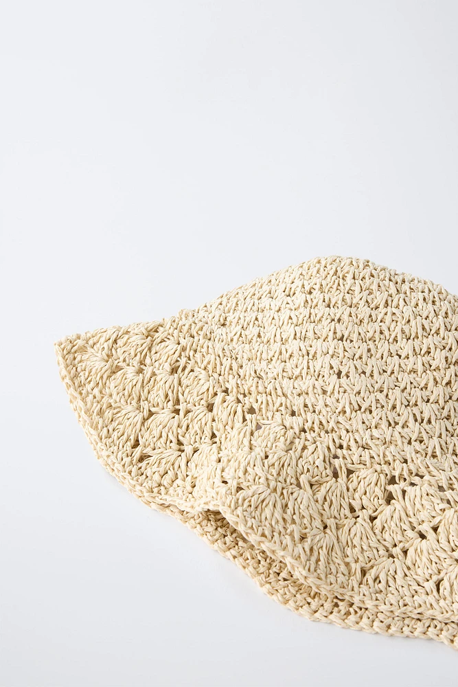 RAFFIA EFFECT HAT