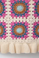 RUFFLED CROCHET KNIT TOP