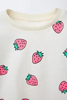 PRINTED RIBBED T-SHIRT AND BERMUDA SET