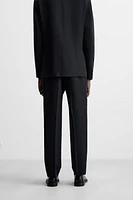 HERRINGBONE LINEN COTTON SUIT PANTS