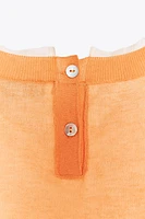 DOUBLE LAYER KNIT LINEN BLEND TOP