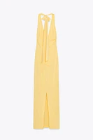 OPEN BACK HALTER LONG DRESS