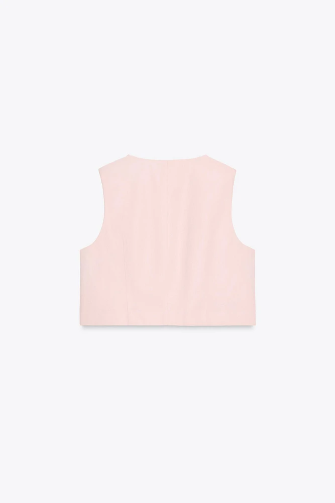 GILET COURT FENTES