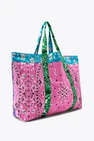 PRINTED TWILL MAXI BAG