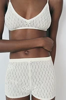 POINTELLE KNIT BOW BRALETTE