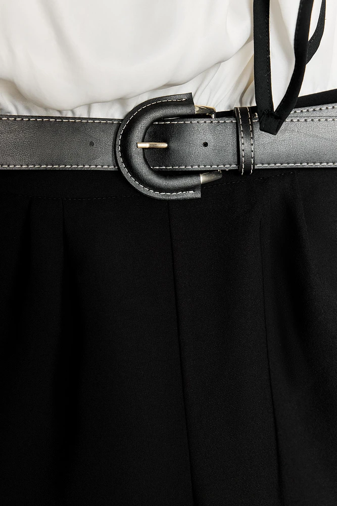 BELTED COMBINATION SHORT JUMPSUIT