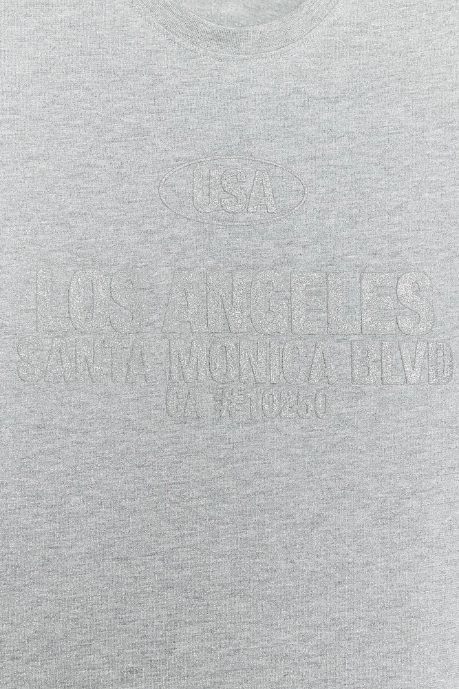 METALLIC THREAD PLUSH SWEATSHIRT