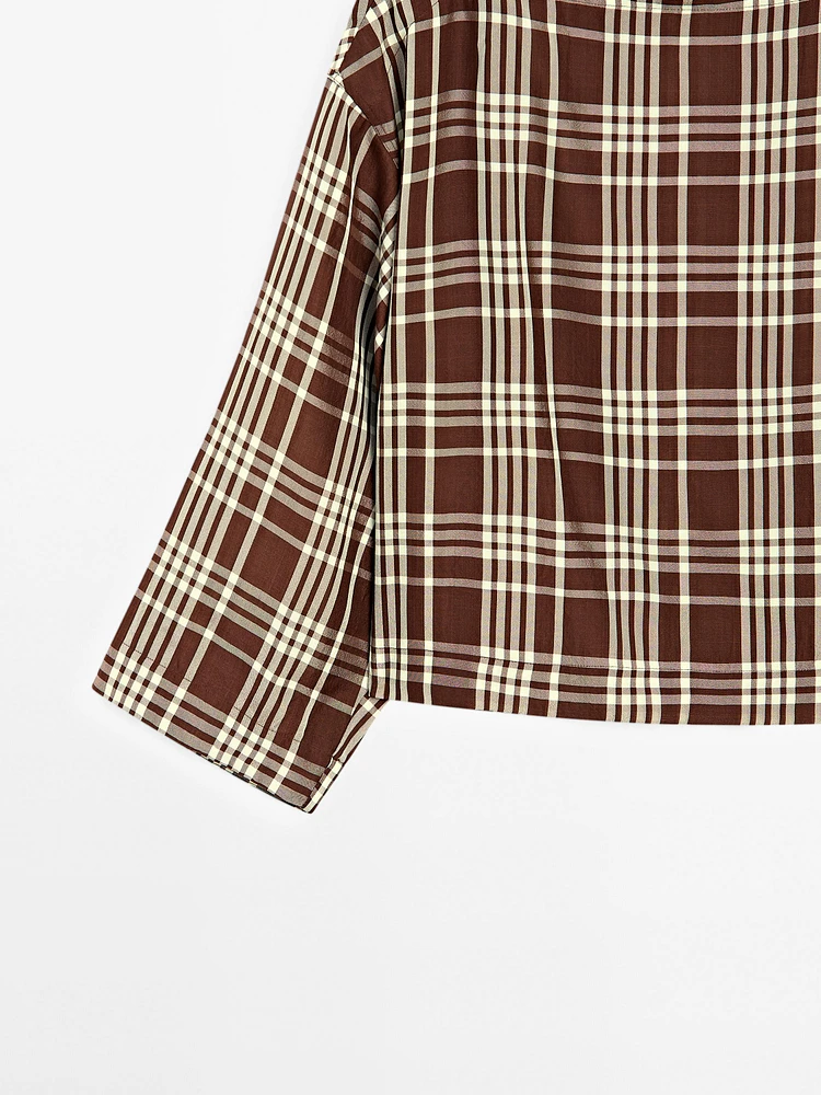 Flowing check blouse