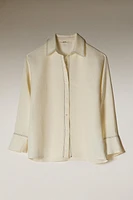 LINEN SHIRT WITH TOPSTITCHING