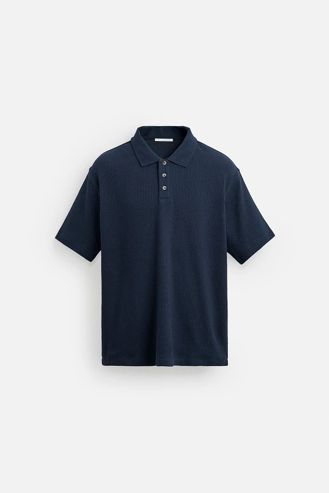 VERTICAL TEXTURED POLO SHIRT