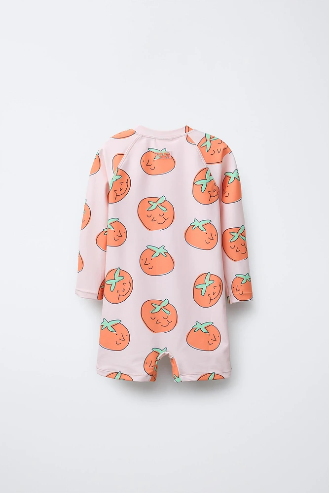 1-6 YEARS/ TOMATOES SHORT SWIMSUIT JUMPSUIT