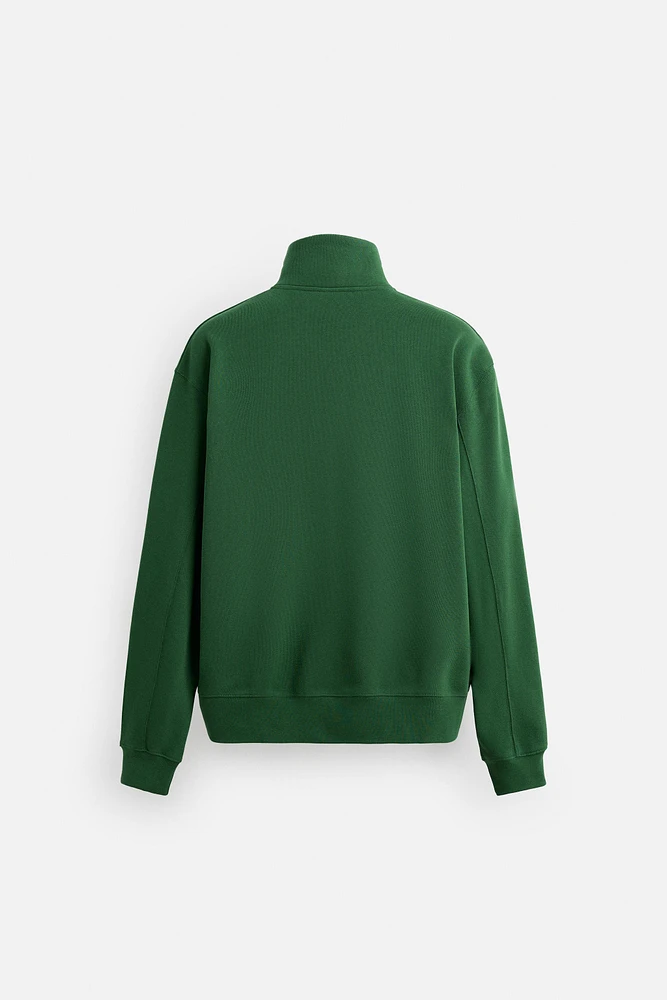 EMBROIDERED QUARTER-ZIP SWEATSHIRT