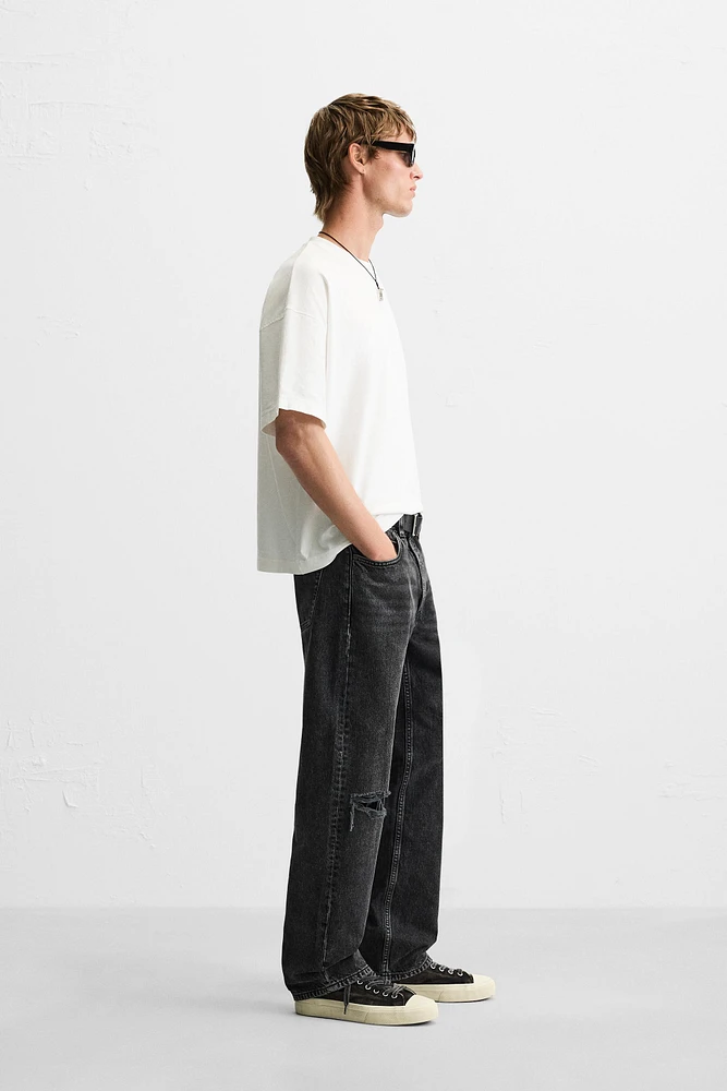 RIPPED REGULAR STRAIGHT FIT JEANS