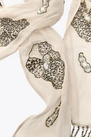 FRINGED BEAD SCARF