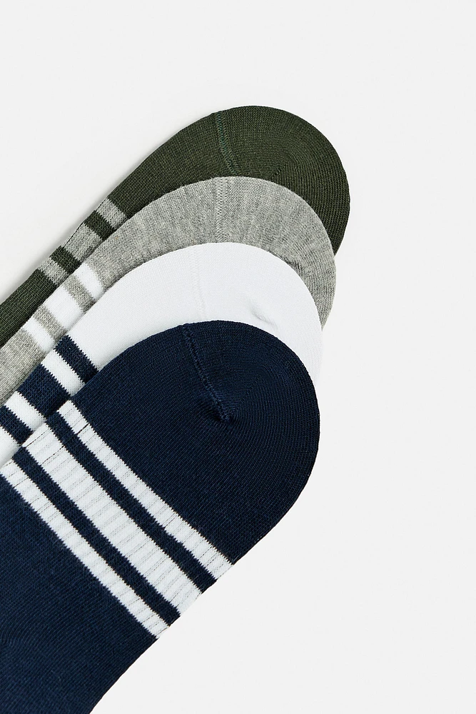 4-PACK OF STRIPED INVISIBLE SOCKS