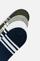 4-PACK OF STRIPED INVISIBLE SOCKS