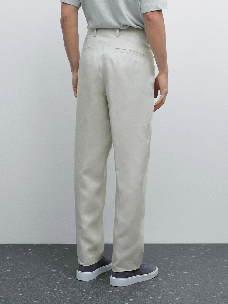 Pantalon de tailleur 100 % lin