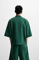 EMBROIDERED BOXY FIT POLO SHIRT