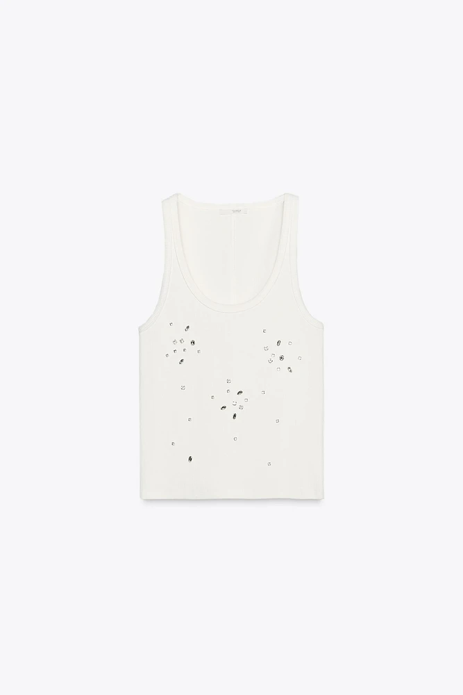 RIBBED JEWEL TOP