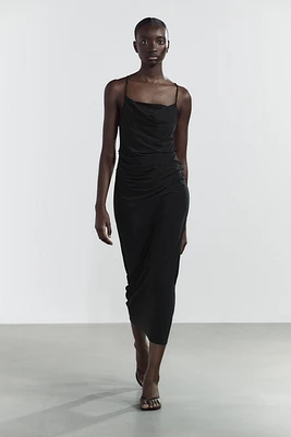 RUCHED MIDI DRESS