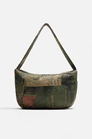 DENIM PRINT SHOULDER BAG