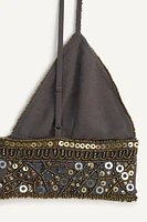 LIMITED EDITION EMBROIDERED TRIANGLE BRALETTE