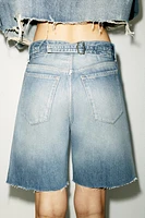 MID-RISE TRF BELT LOOP DENIM SHORTS