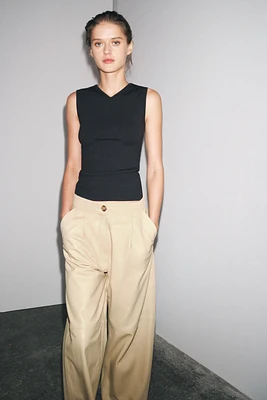 STRETCH RIBBED TOP