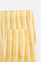 PANTALON RAYÉ VISCOSE ET LIN