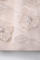 SPARKLY FLORAL KNIT VEST