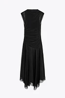 RUCHED TULLE DRESS