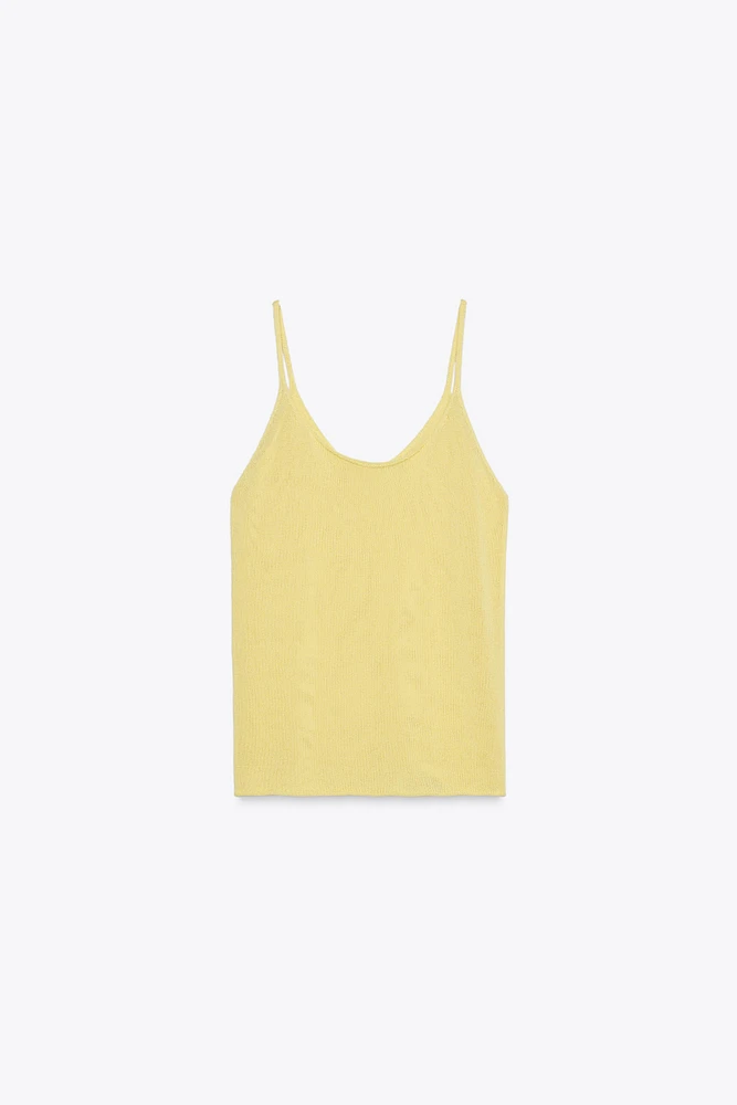 TOP EN MAILLE À BRETELLES