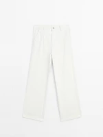 Relaxed fit mid-rise trousers