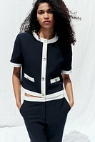 SHORT SLEEVE BLAZER WITH CONTRAST WELT