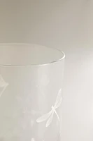 VERRE MOTIF LIBELLULE