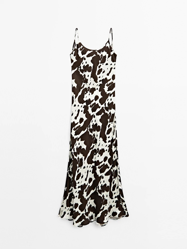 Robe midi nuisette à imprimé animal