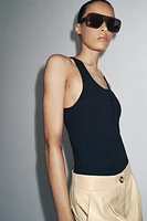 TOP EN COTON BOUTONNÉ