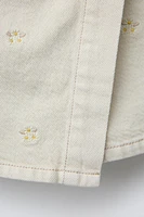 EMBROIDERED TWILL SKORT