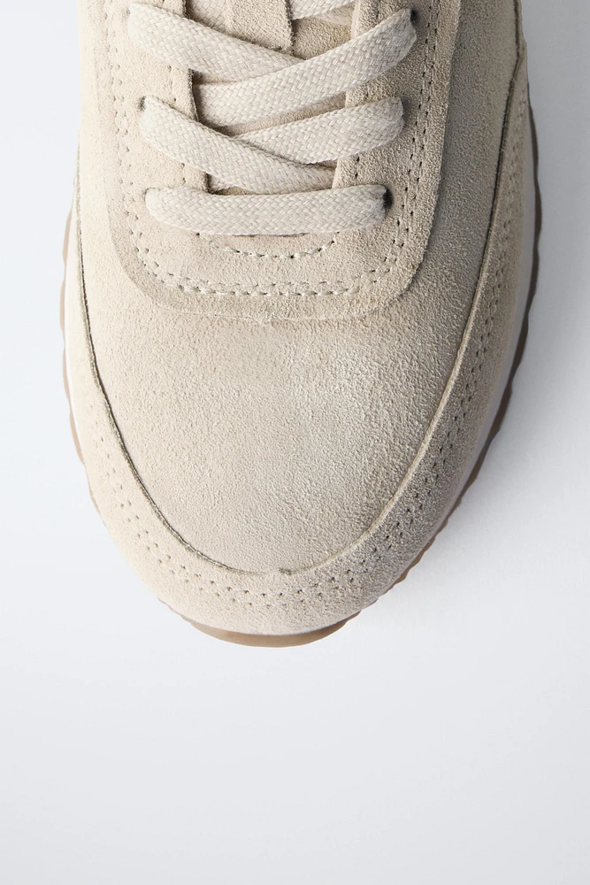 MULTI-PIECE LEATHER SNEAKERS